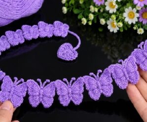 Bella Puntada de Mariposa a Crochet