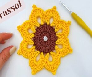 Aprende este Bello Girasol Facil a Crochet