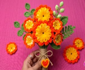 Tutorial de Hermoso Ramo de Flores a Crochet
