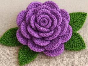 Teje esta hermosa rosa para regalo a Crochet