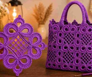 Te enseñare a tejer hermoso bolso morado crochet