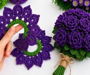 Te enseñare a tejer florecitas moradas crochet